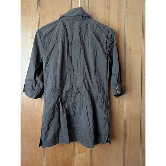 BeBe women green olive button down military shirt Size M - Picture 2 of 15